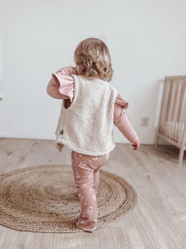 Babystyling Babybody med volang Rib Rose