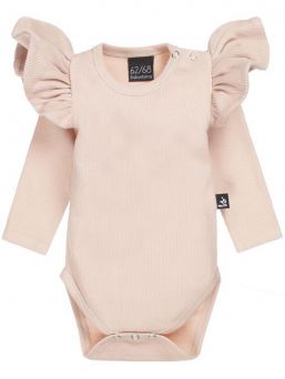 Babystyling Babybody med volang Rib Rose