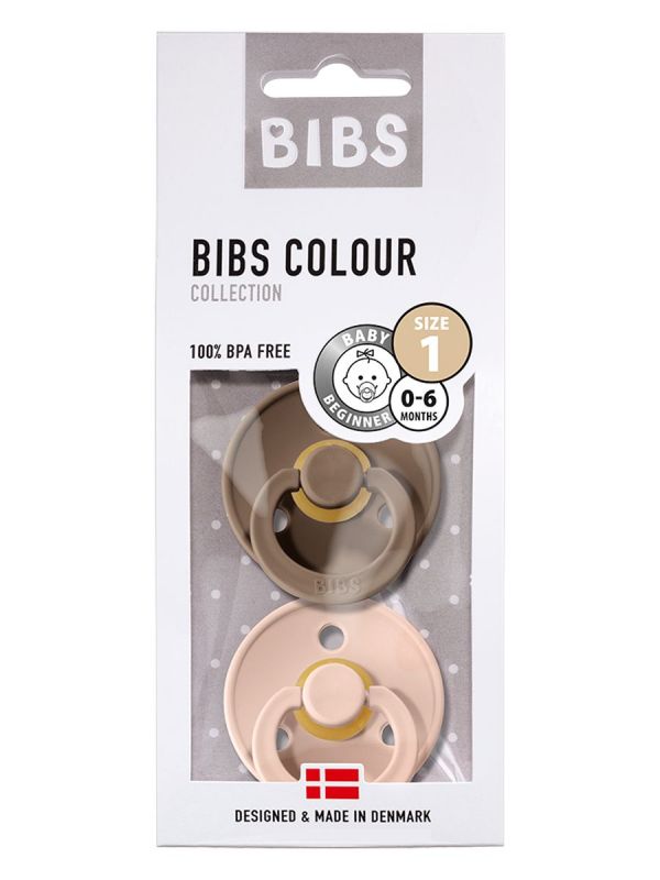 BIBS - Baby napp 2-PACK 0-18mån - Dark Oak / Blush