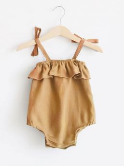 Ruffles Slip Strap bebis body, mustard 