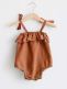 Ruffles Slip Strap bebis body, brown