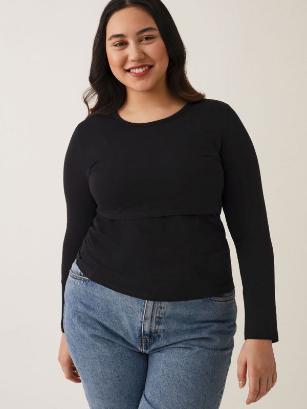 Boob Design - Nursing top long sleeve Classic, black