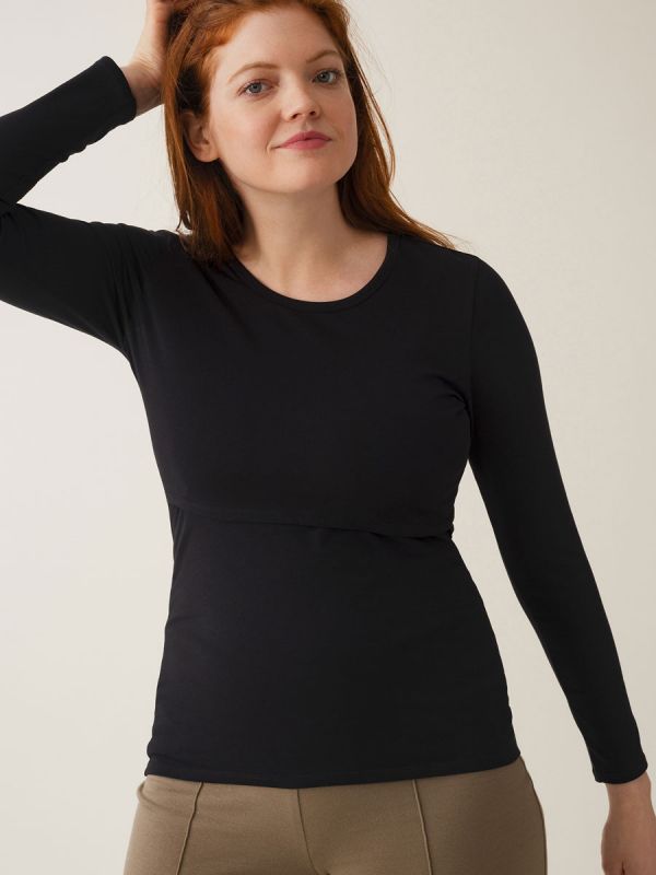 Boob Design - Nursing top long sleeve Classic, black