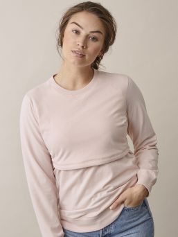 BOOB DESIGN Amningsskjorta B-Warmer Sweatshirt håller bröstet varmt både under studsande vinterfrost och på sommarkvällar. Skjortan är gjord av dubbelt tyg vid brösten och det undre lagret är värmande fleece.