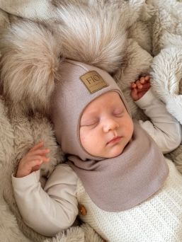 Fio - baby balaclava, beige