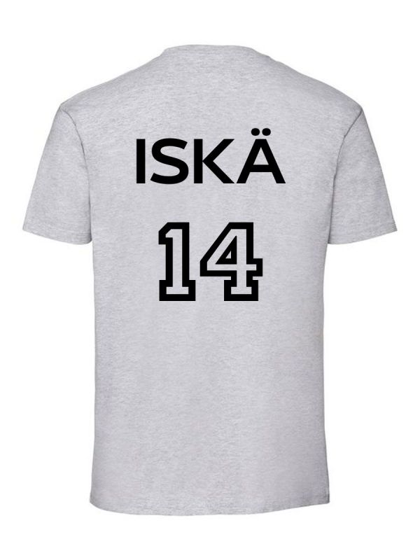 T-shirt för föräldrar med egen text, S-5XL grå