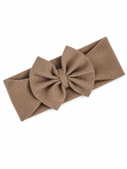 Brett rosettband för baby – elastiskt bandband, Dark Beige