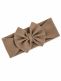 Brett rosettband för baby – elastiskt bandband, Dark Beige