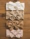 Brett rosettband för baby – elastiskt bandband, Dark Beige