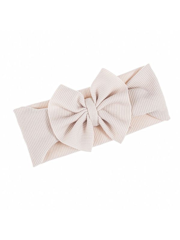 Brett rosettband för baby – elastiskt bandband, Light Beige