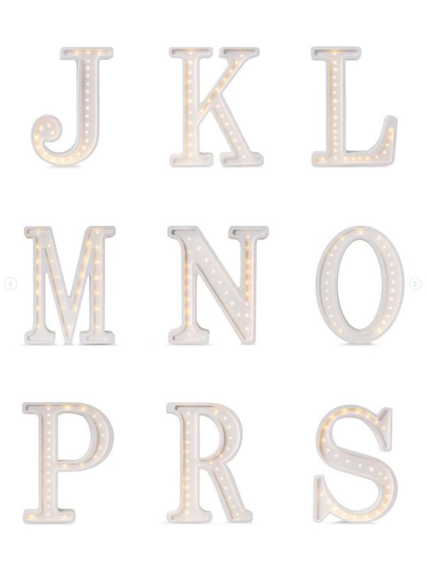Little Lights Nattlampa, Letter (26 alternativ)