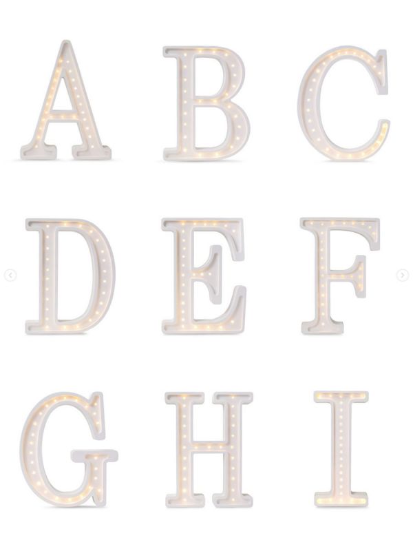 Little Lights Nattlampa, Letter (26 alternativ)