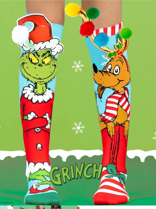 MADMIA Roliga julstrumpor med Grinch & Max