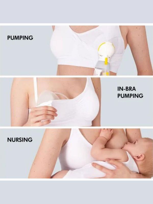 Medela 3-i-1 amnings- och pump-bh – vit