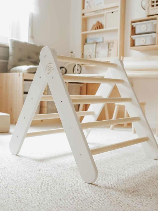 Montessori-stegesats med rutschkana och ramp, Grey White