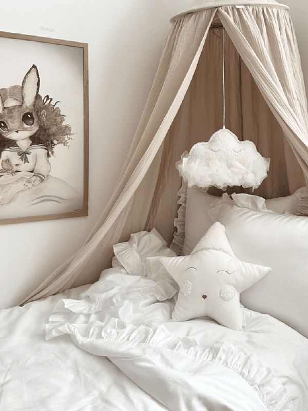 Muslin sänghimmel, beige