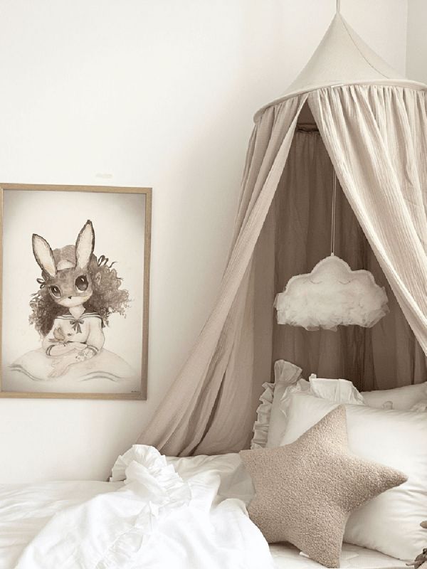 Muslin sänghimmel, beige