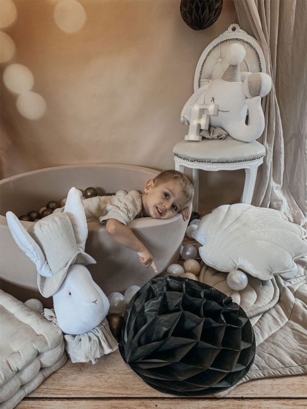 Mjuk bollhav + bollar (valfri färg), beige