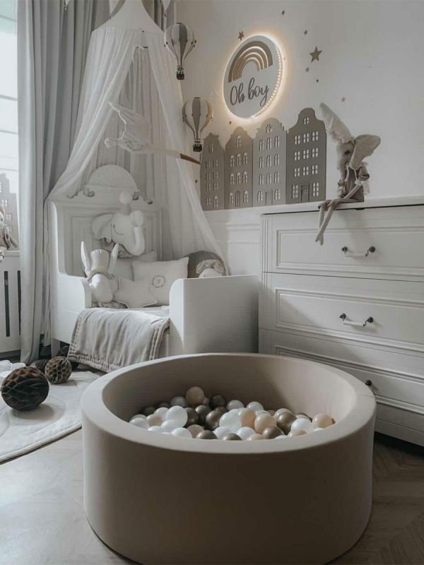 Mjuk bollhav + bollar (valfri färg), beige
