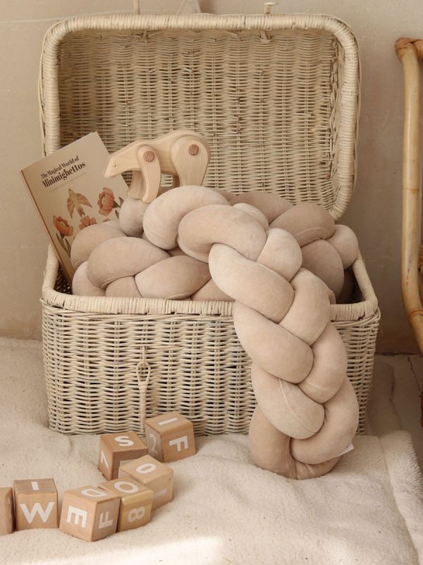 Spjälskydd till spjälsäng – handgjort, Velvet Beige