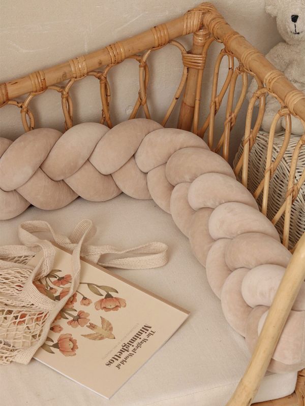 Spjälskydd till spjälsäng – handgjort, Velvet Beige