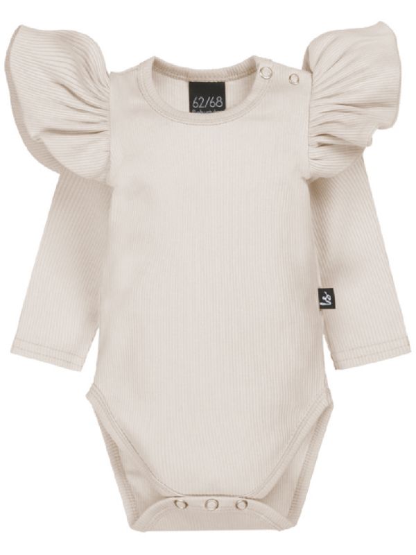 Babystyling Babybody med volang Rib Sand