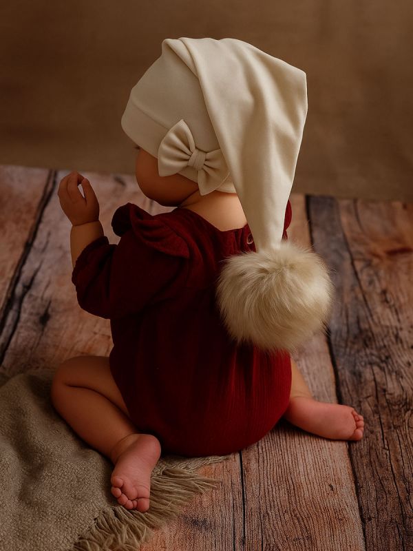 Älvmössa för barn – Vanilj | älvmössa i bomull med eller utan rosett